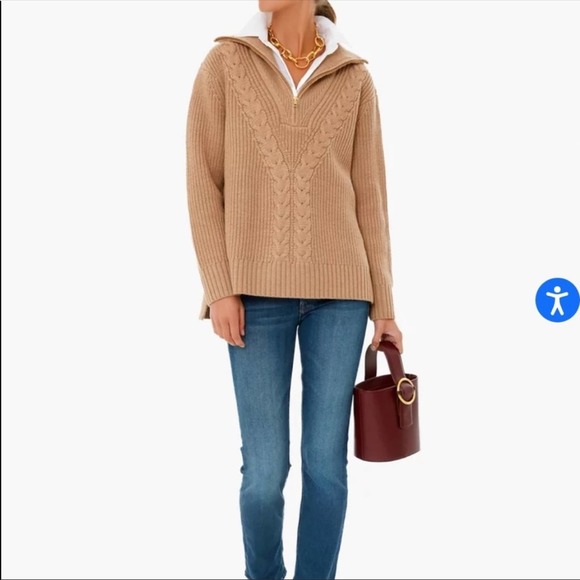 Tuckernuck Sweaters - Tuckernuck Camel Tan Quarter Zip Estella Sweater